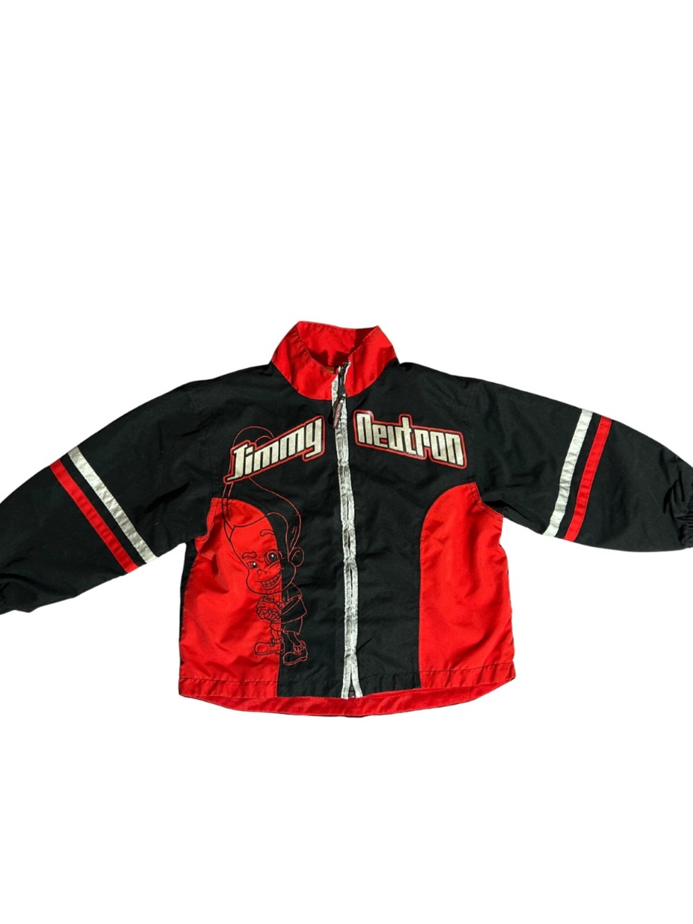 Vintage Jimmy Neutron Red and Black Kids Windbreaker Jacket